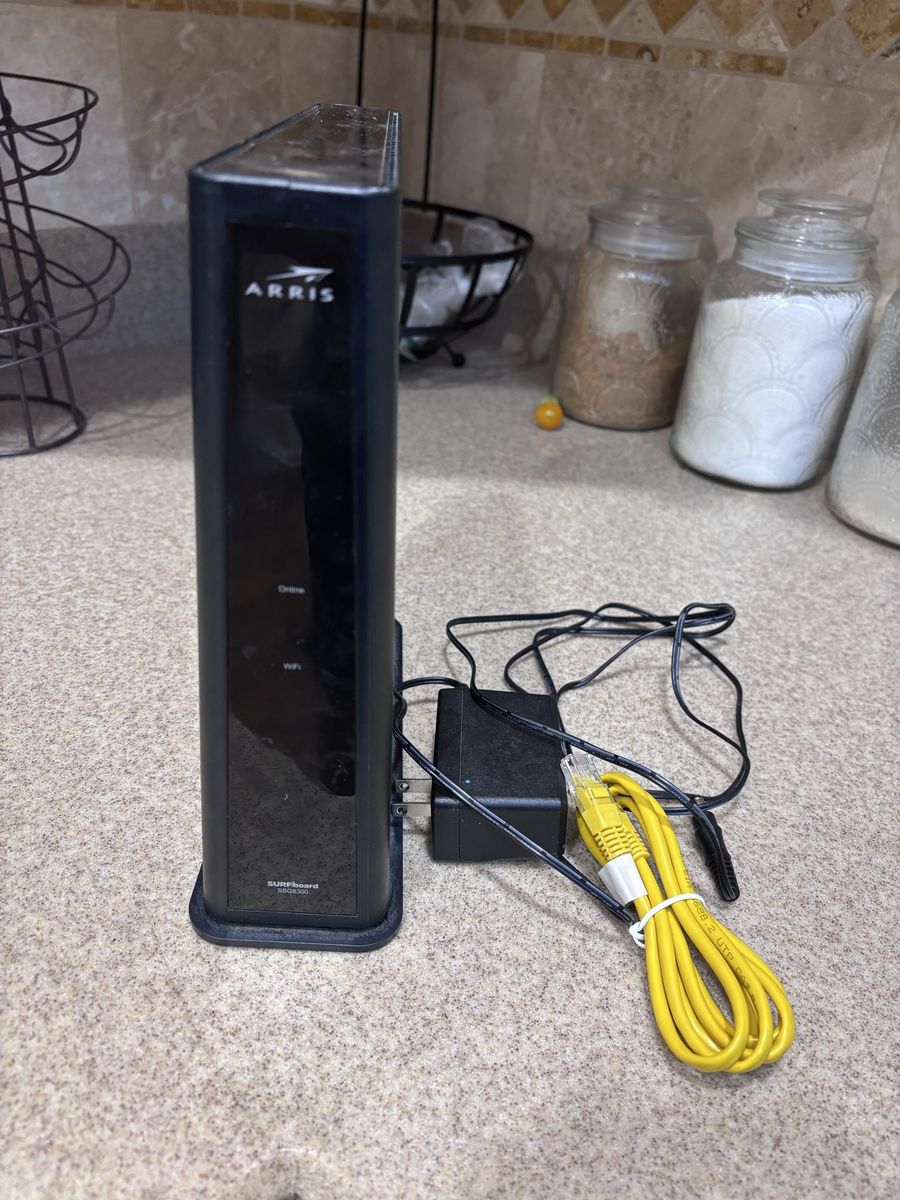 ARRIS SURFboard SBG8300 Cable Modem & Wi-Fi Router Combo with Power Supply and Ethernet Cable