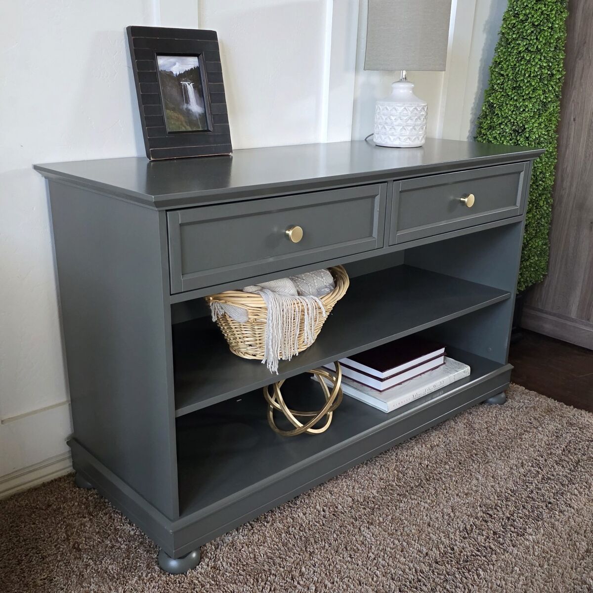Custom Ashwood Moss Console Table