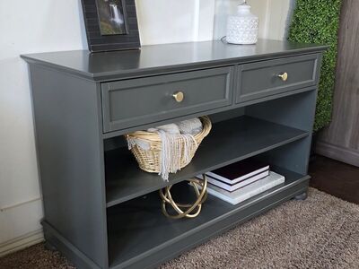 Custom Ashwood Moss Console Table