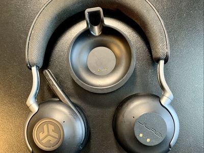 JLab Epic Work ANC Wireless on-Ear Headset, Smart Noise Cancellation, Multipoint Connect, Charging hub, Black