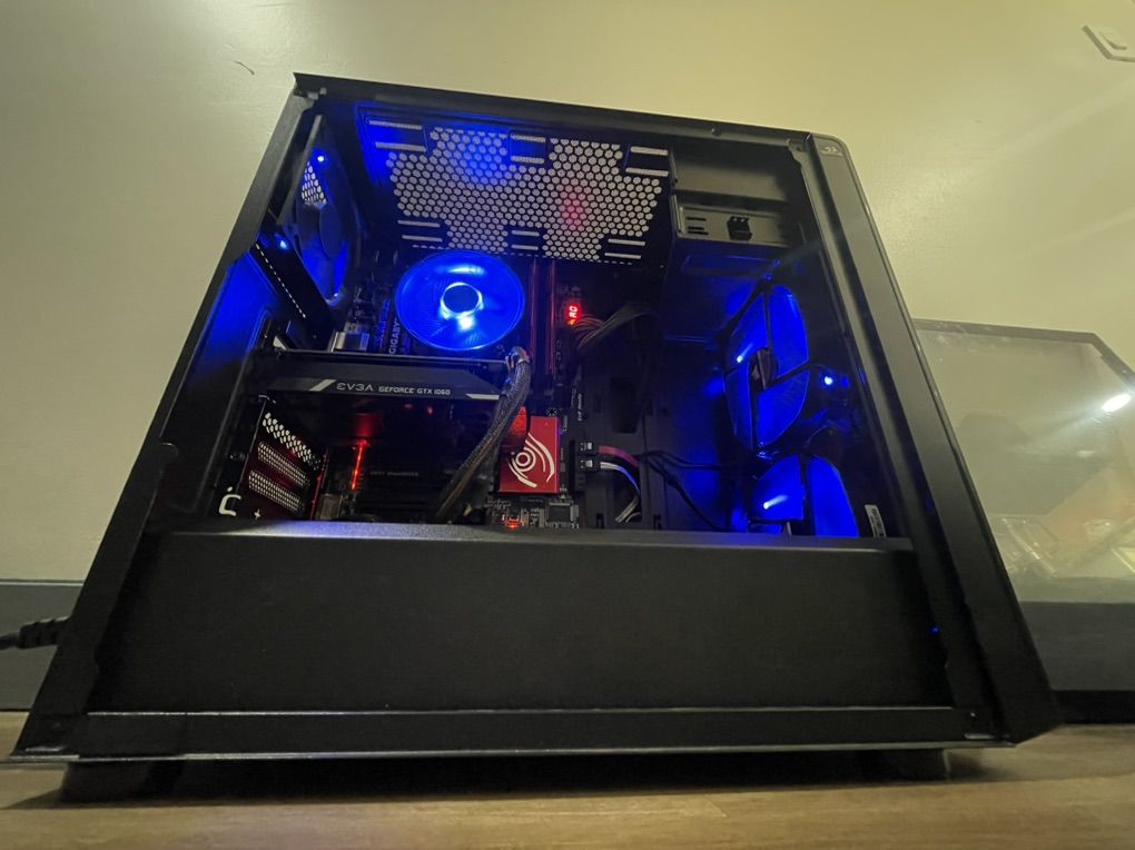Red Blue Gaming Computer