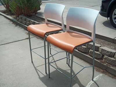 Pair of Steelcase Counter Height Bar Stools
