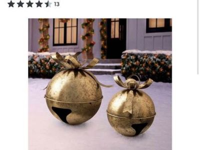 2 Piece Oversized Jingle Bell Decor