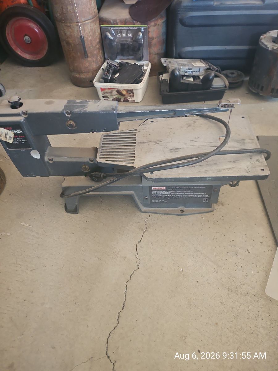Vintage Sears Craftsman 16" Direct Drive Scroll Saw Cast Iron Base 2 Inch Max Cut