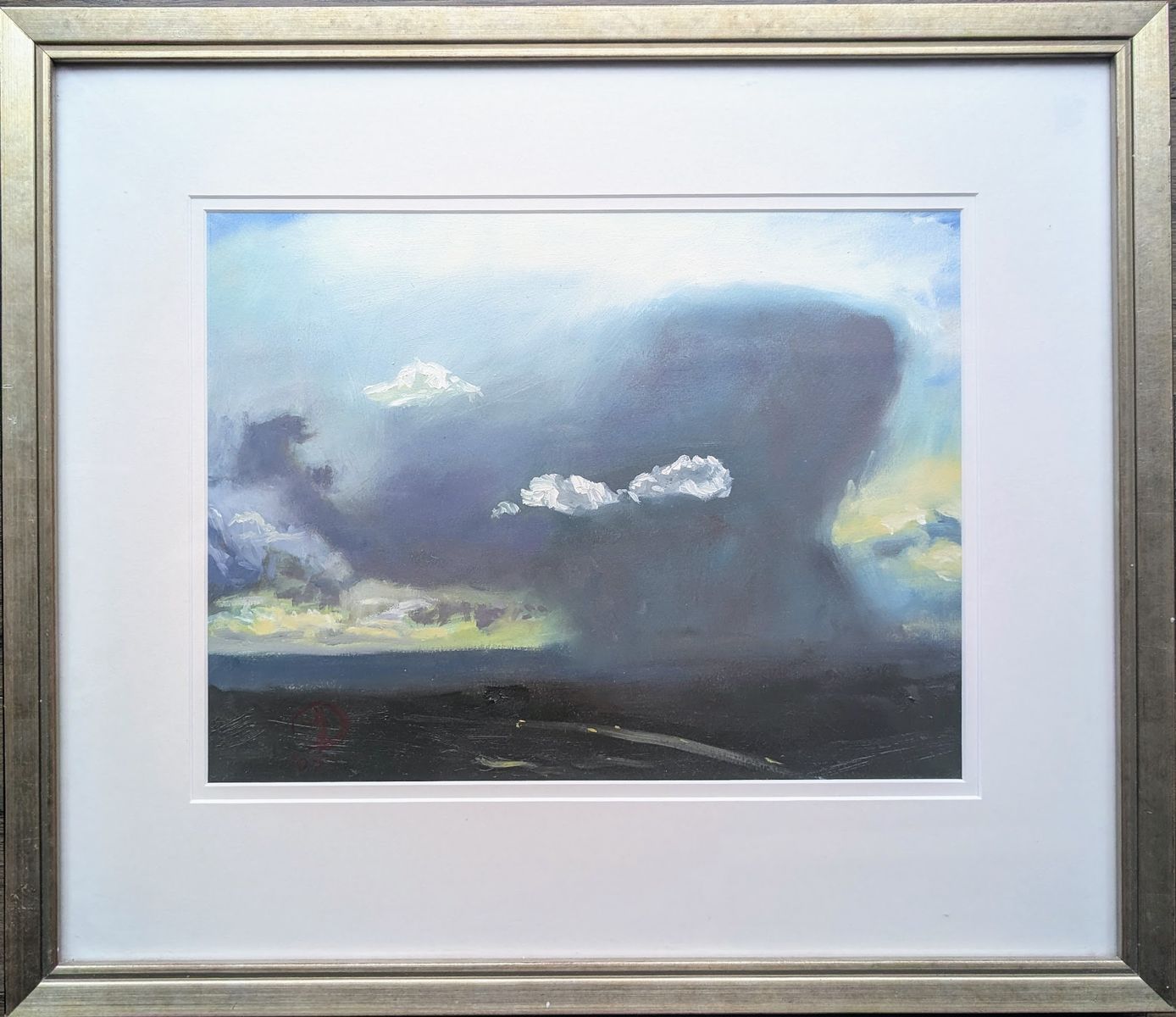 Dramatic Stormy Landscape, Oil on Board, Steven Fossen, Framed