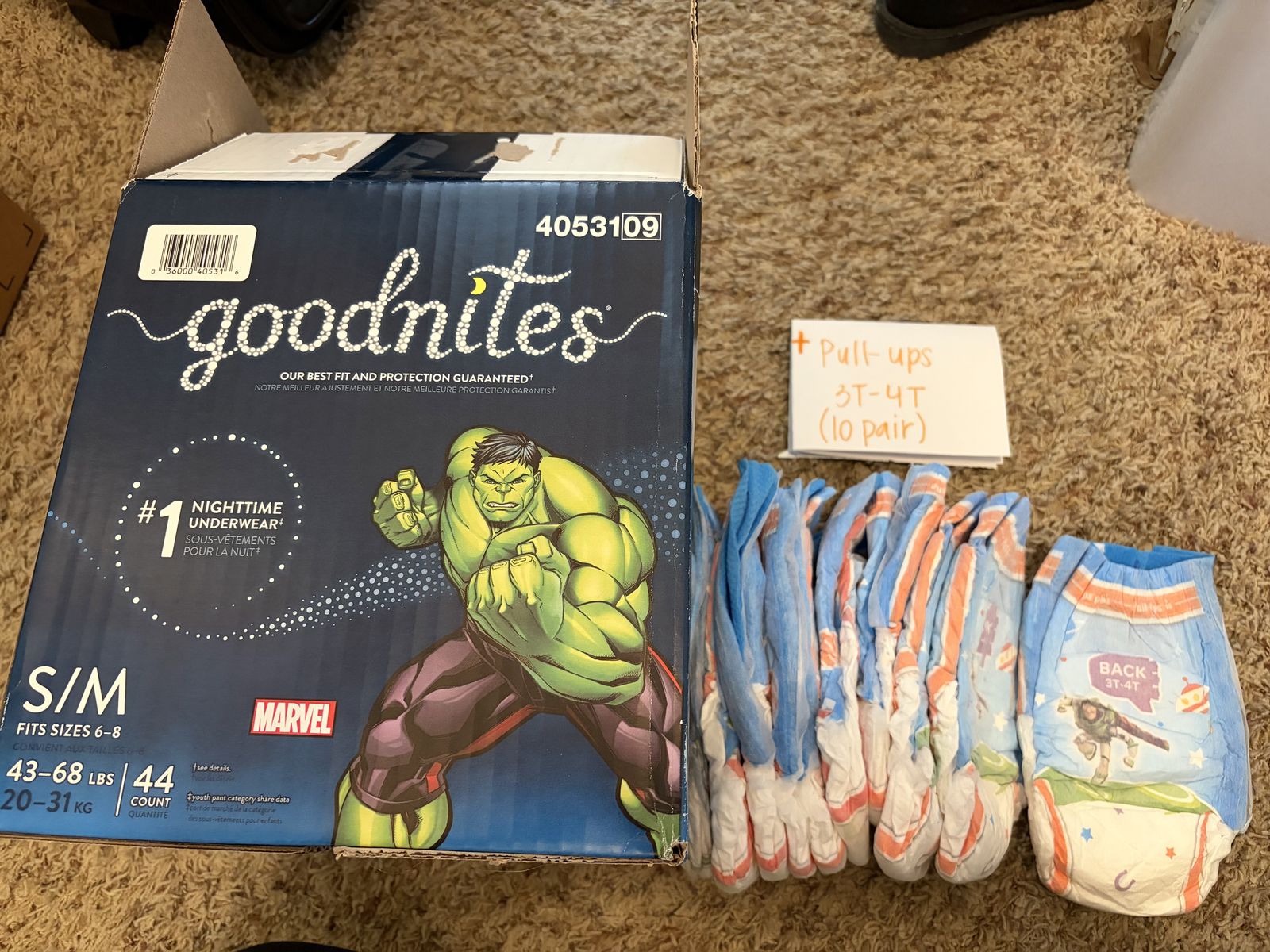 43 Pair Goodnites Kids Nighttime underwear