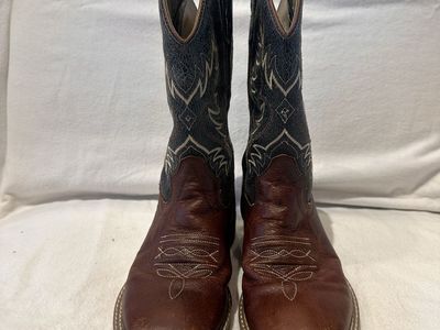 Old West youth size 1 brown/gray western boots