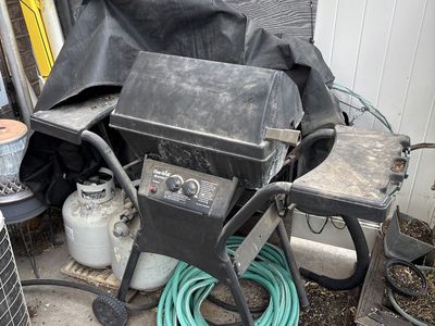 Char-Broil Quickset 2-Burner Propane Gas Grill with 2 Tanks, Cover & Accessories