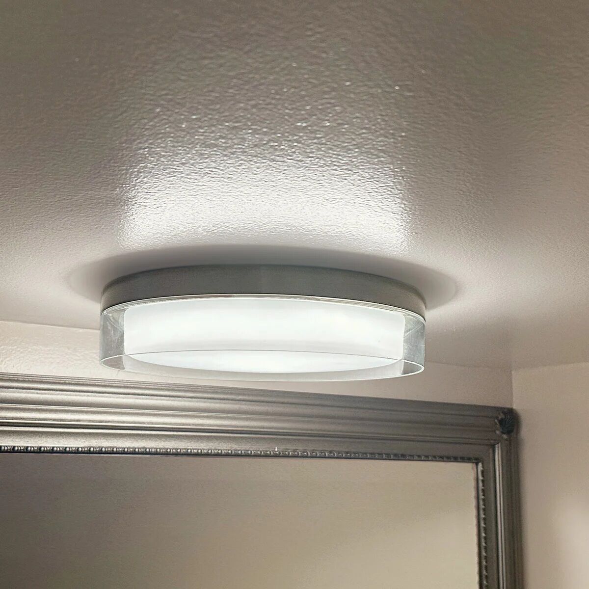 Energetic MXL1187 14” Brushed Nickel Double Glass LED Flush Mount Light Fixture 1783601 #99139