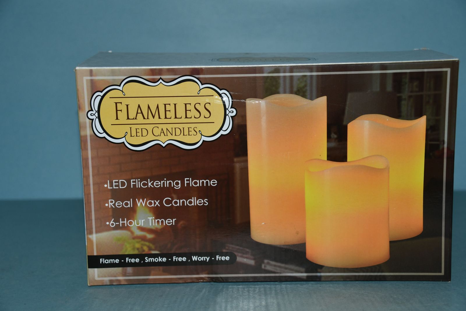 3 NIB FLAMELESS LED CANDLES ~ 4", 5" & 6" ~ BUILT IN TIMER ~ REAL WAX
