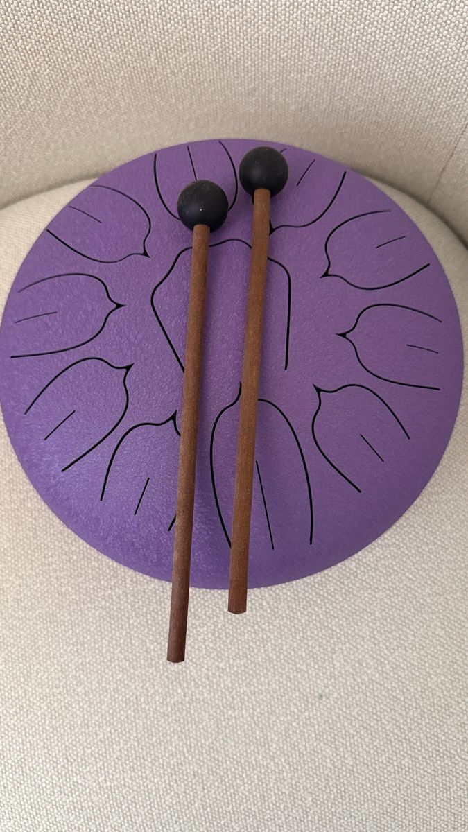 Purple Steel Tongue Drum With 2 Mallets – Calming, Easy to Play
