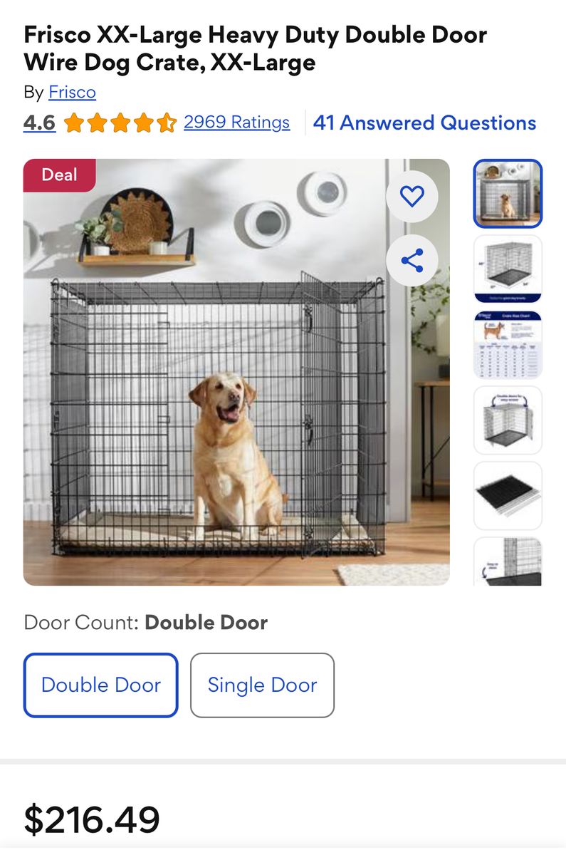 Dog crate xxl With doible door for giant breeds