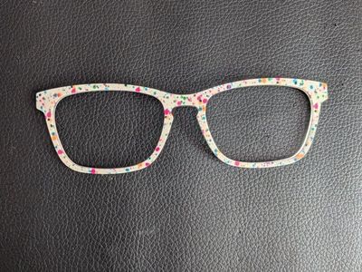 Funky White Eyeglass Frames Toppers with Colorful Speckles. Made for Pair Eyewear the Casper