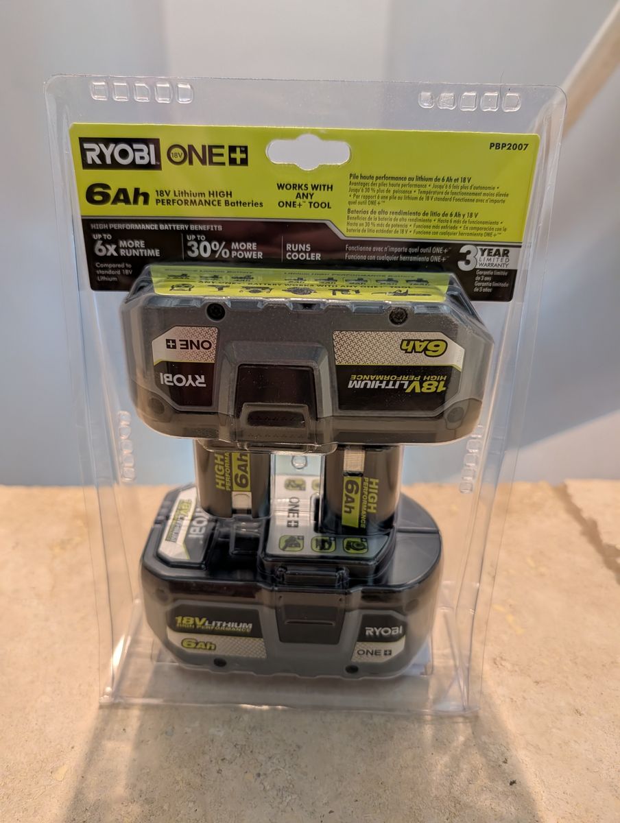 Ryobi ONE+ HP 18V HIGH PERFORMANCE Lithium-Ion 6.0Ah 6Ah Battery 2 Pack PBP2007
