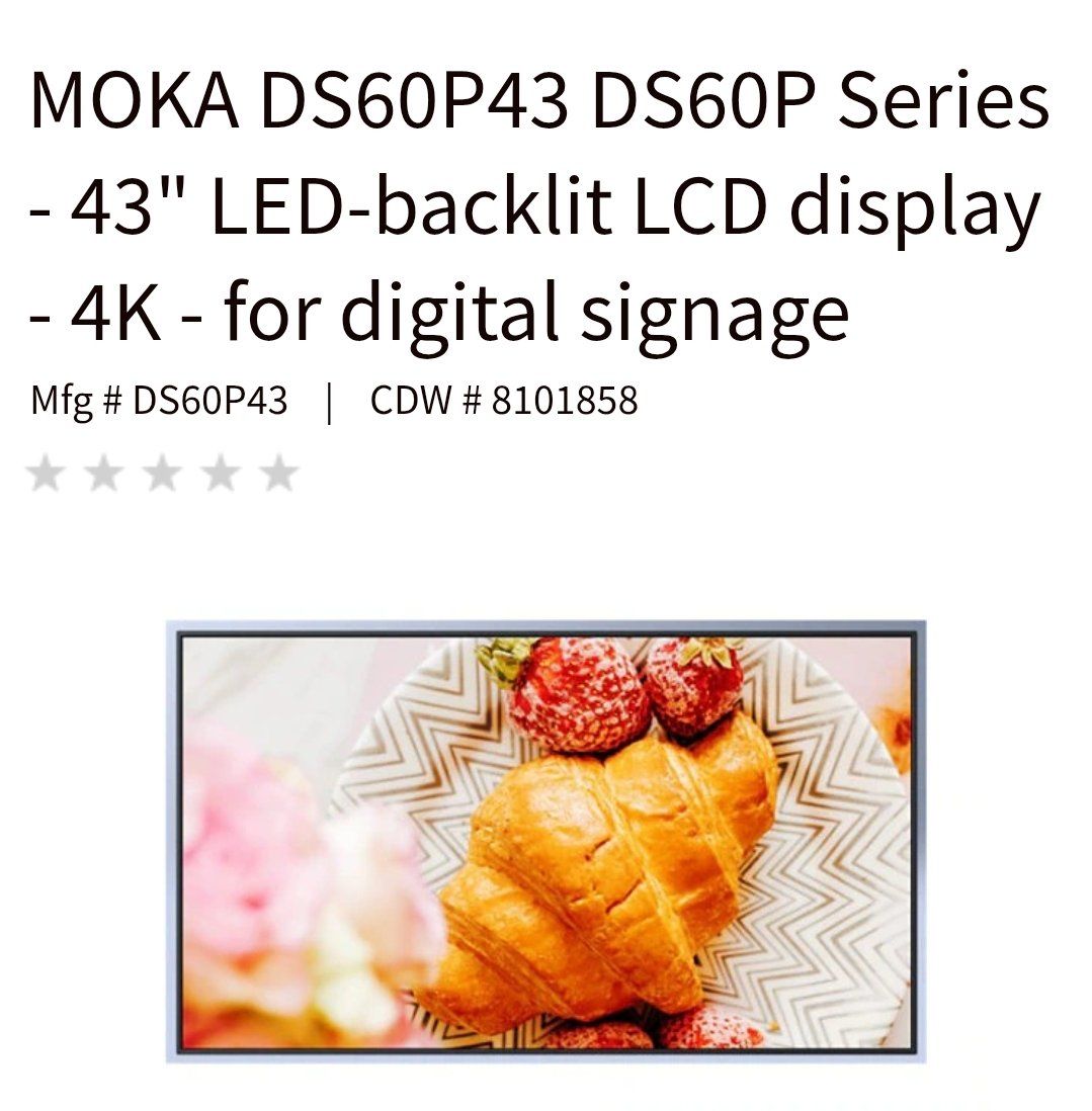 MOKA DS60P43 DS60P Series - 43" LED-backlit LCD di