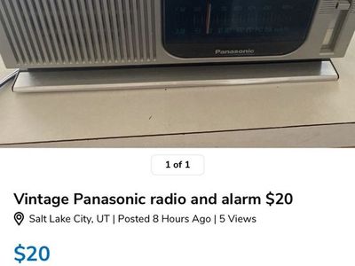Vintage Panasonic AM/FM Radio & Alarm Clock with Digital Display - Retro Home Audio