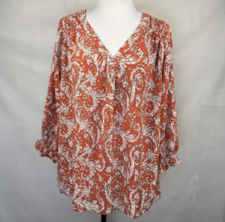 Women Size 1X Jones New York 3/4 Shirt