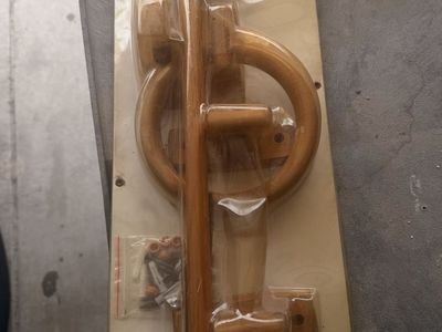 Mainstays 4-Piece Bath Hardware Set Oak Finish Wood Look New