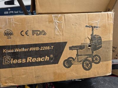Bless Reach WB-2208-T All Terrain Steerable Knee Scooter for Ankle & Foot Recovery - Black