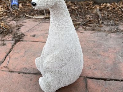 Decorative Polar Bear Figurine Statue Textured White 14 Inch