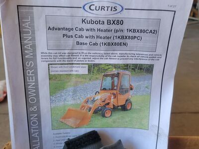 New curtis metal cab fits Kubota BX80 series
