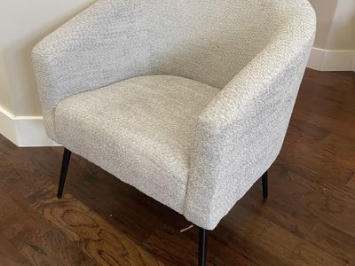 Brand new Gideon Grey Modern Boucle Armchair with Metal Legs