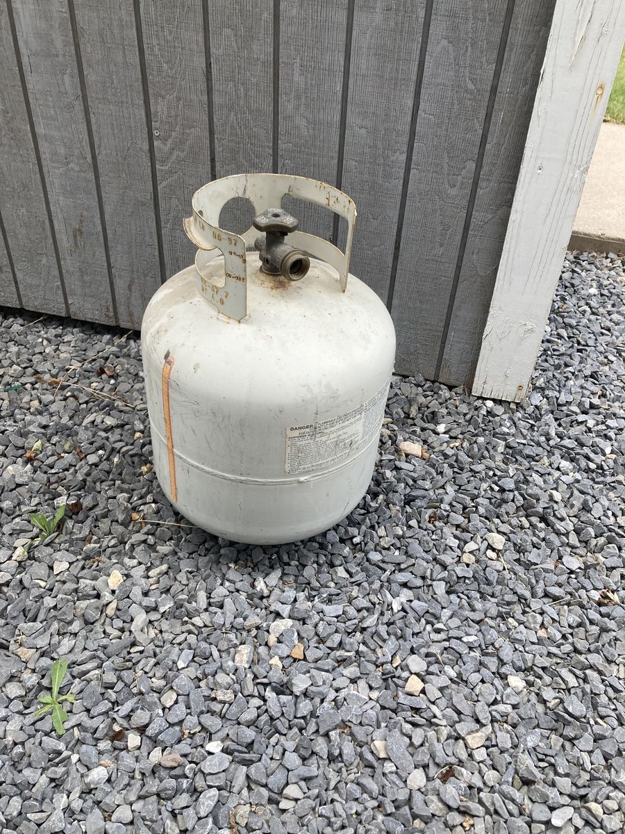 Empty propane tank