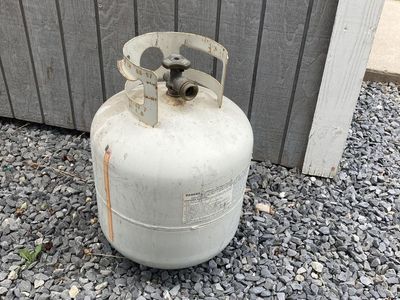 Empty propane tank