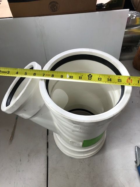 PVC sewer gasketed WYE fitting 8 x 8 x 6 made in USA