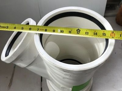 PVC sewer gasketed WYE fitting 8 x 8 x 6 made in USA