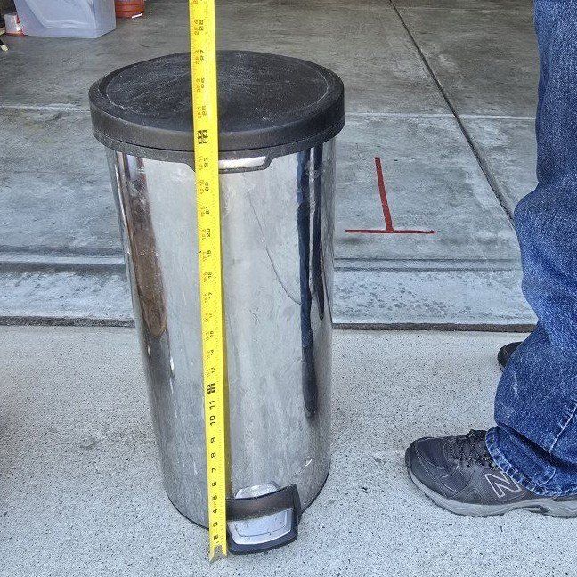 Stainless Steel Step Trash Can with Black Lid