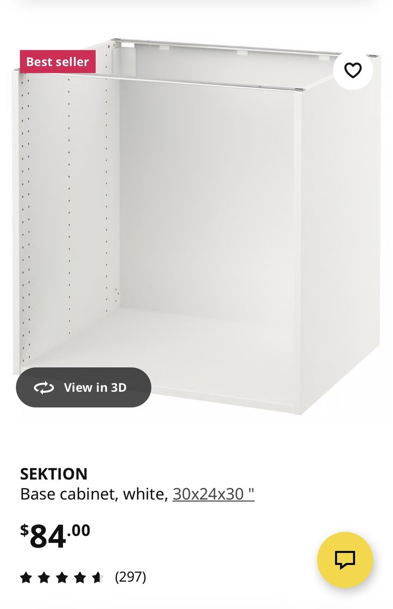 IKEA SEKTION White Base Cabinet Frame 30x24x30