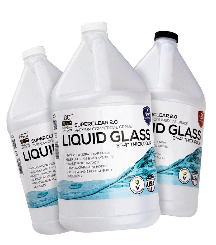 Superclear Liquid Glass Deep Pour Epoxy. (3 gallon Kit)