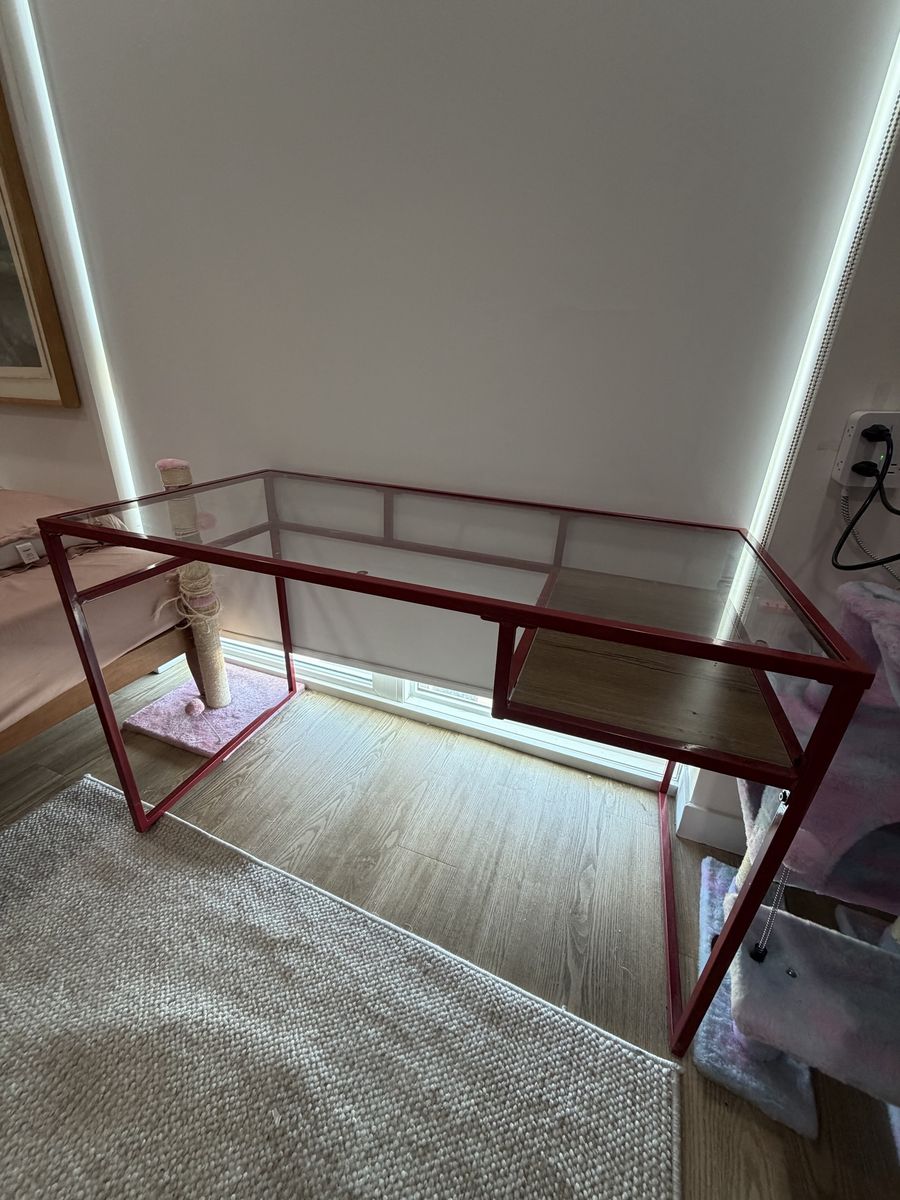 Red Glass Top Desk