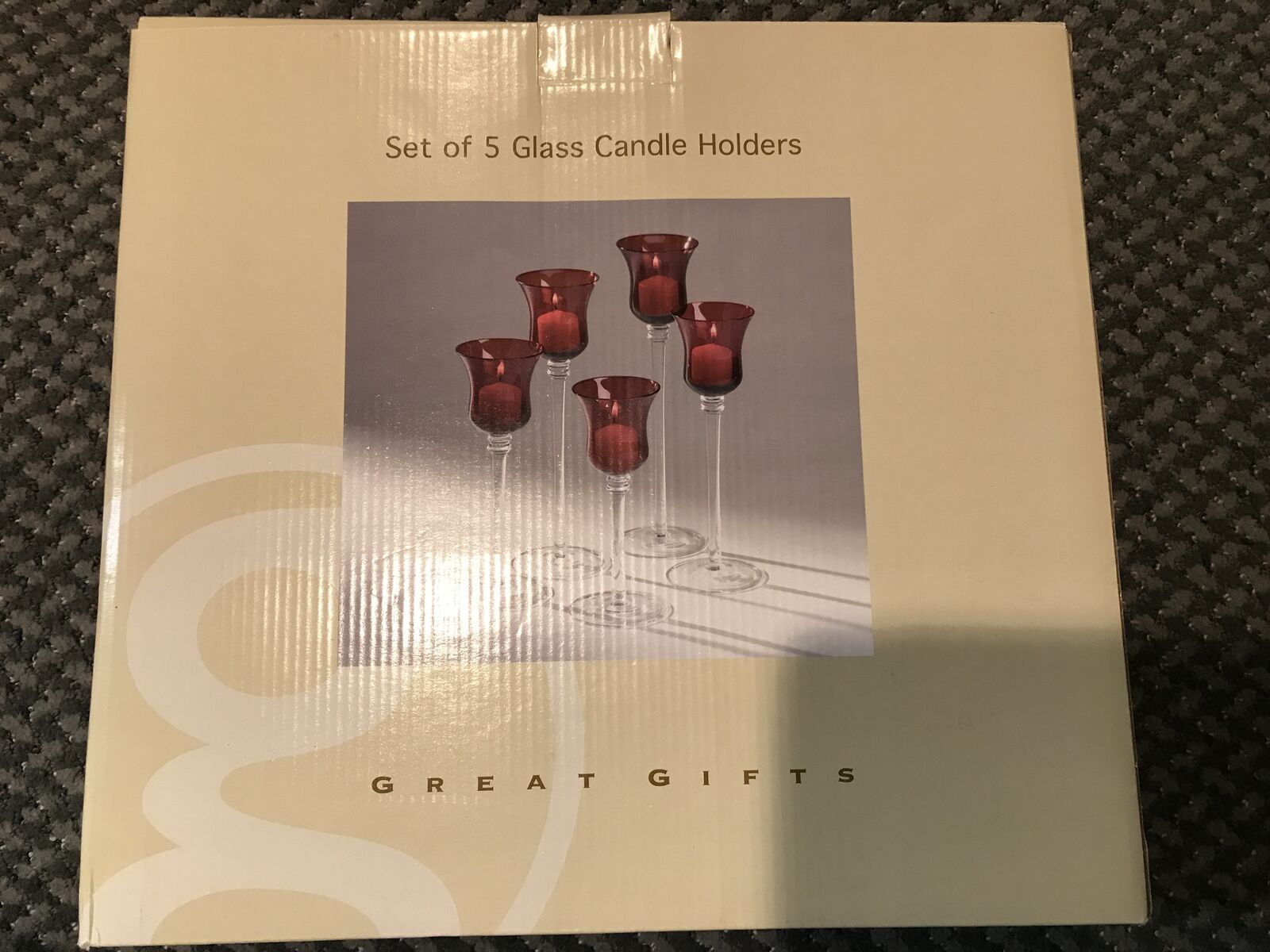 Set of 5 Glass Candle Holders, Gently Used