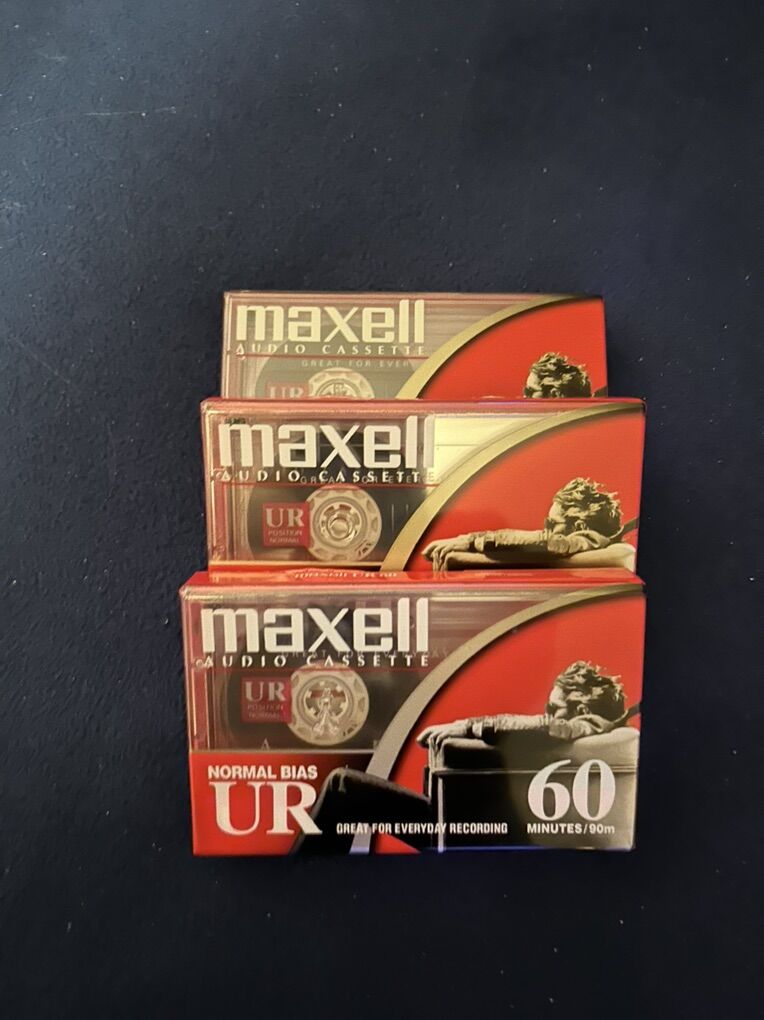 Three Maxell Audio Cassettes Blank/sealed