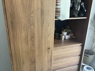 Wardrobe Armoire with Shelves and Drawers - Spacious Storage Cabinet