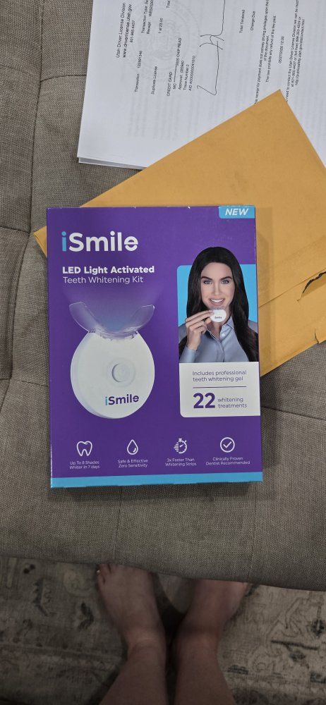 iSmile LED Light Activated Teeth Whitening Kit - 22 Treatments, New in Box