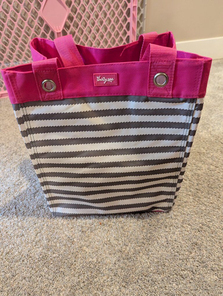 Pink/grey/white Thirty One bag