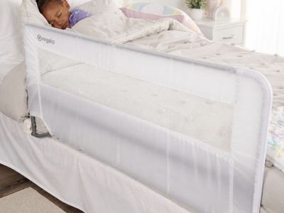 Swing Down White Mesh Bed Rail - 43" Length, 20" Height, Fits most bed sizes