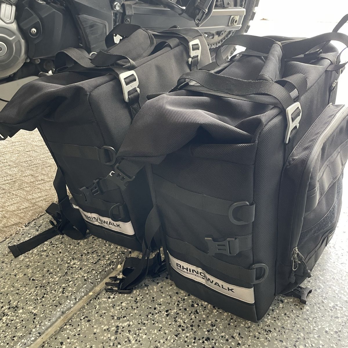 Rhino Walk Motorcycle Saddle Bags.