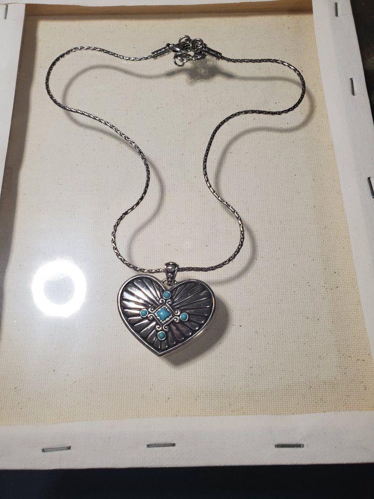 Silver and Turquoise Heart necklace