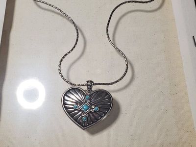 Silver and Turquoise Heart necklace