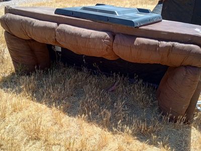 two couchess with all cushions, no rips but needs cleanings single mattress set and tv
