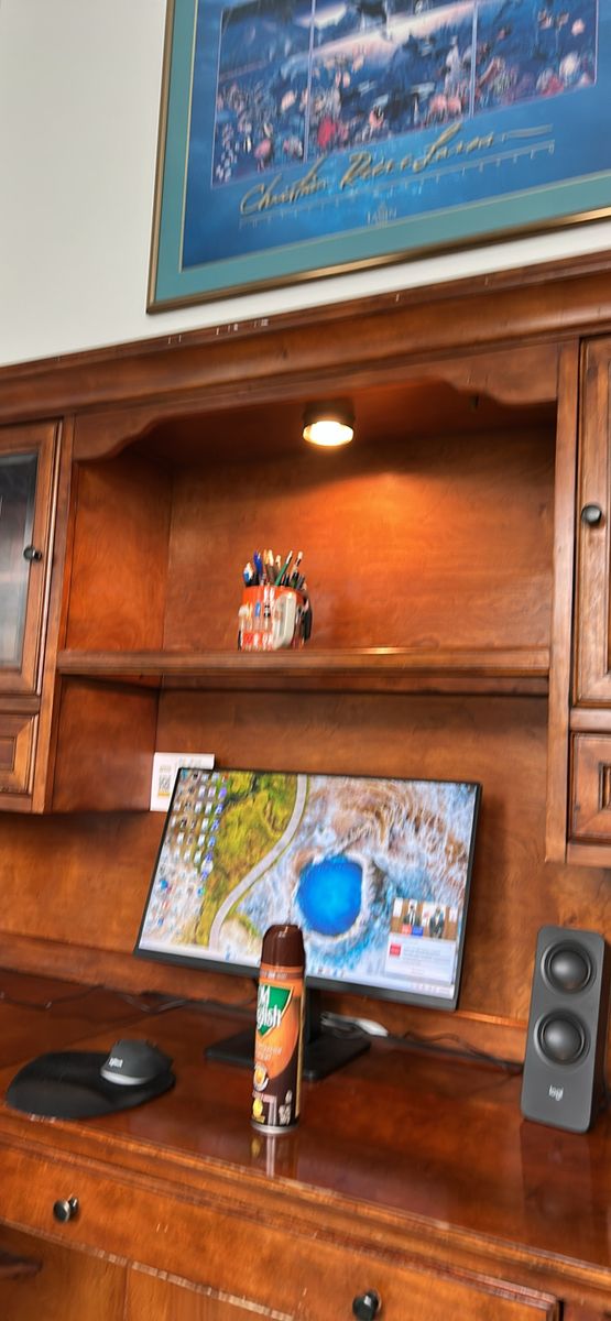 Professional L-Shaped Cherry Veneer Desk W/ hutch