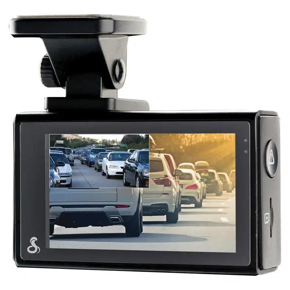 Dual-View Smart Dash Cam w/ Alerts & Nav.  New