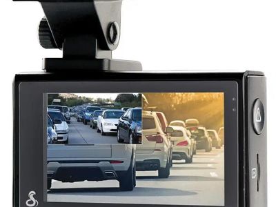 Dual-View Smart Dash Cam w/ Alerts & Nav. New