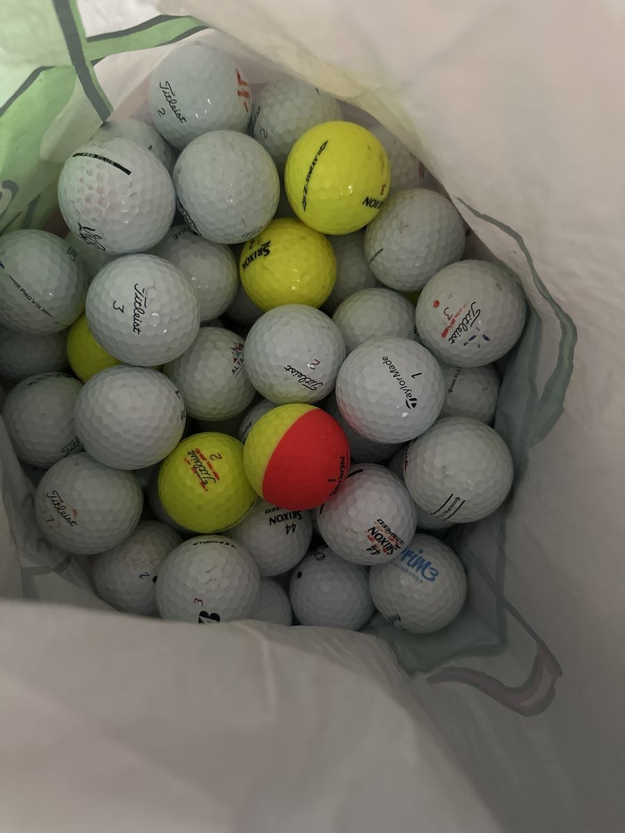 Assorted Used Golf Balls - Titleist, Srixon, TaylorMade - Mix of Brands & Colors for Practice/Play