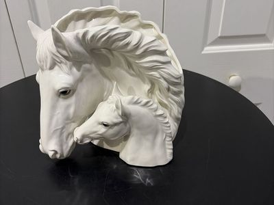 Porcelian Arabian Horse & Baby Planter