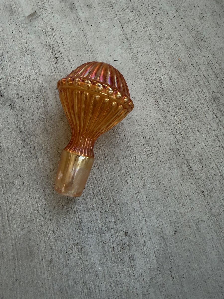 Vintage Marigold Carnival Glass Decanter Stopper Ribbed Design